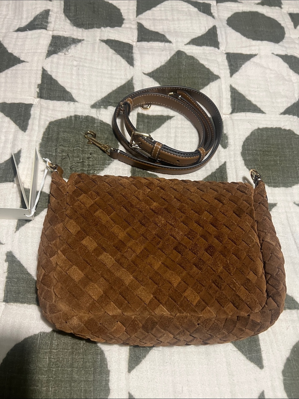 💥FINAL PRICE 💥Tory Burch Thea Woven Suede Crossbody Flap - Picture 2 of 15